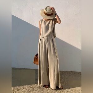 Commense - Linen Blend Pants Set